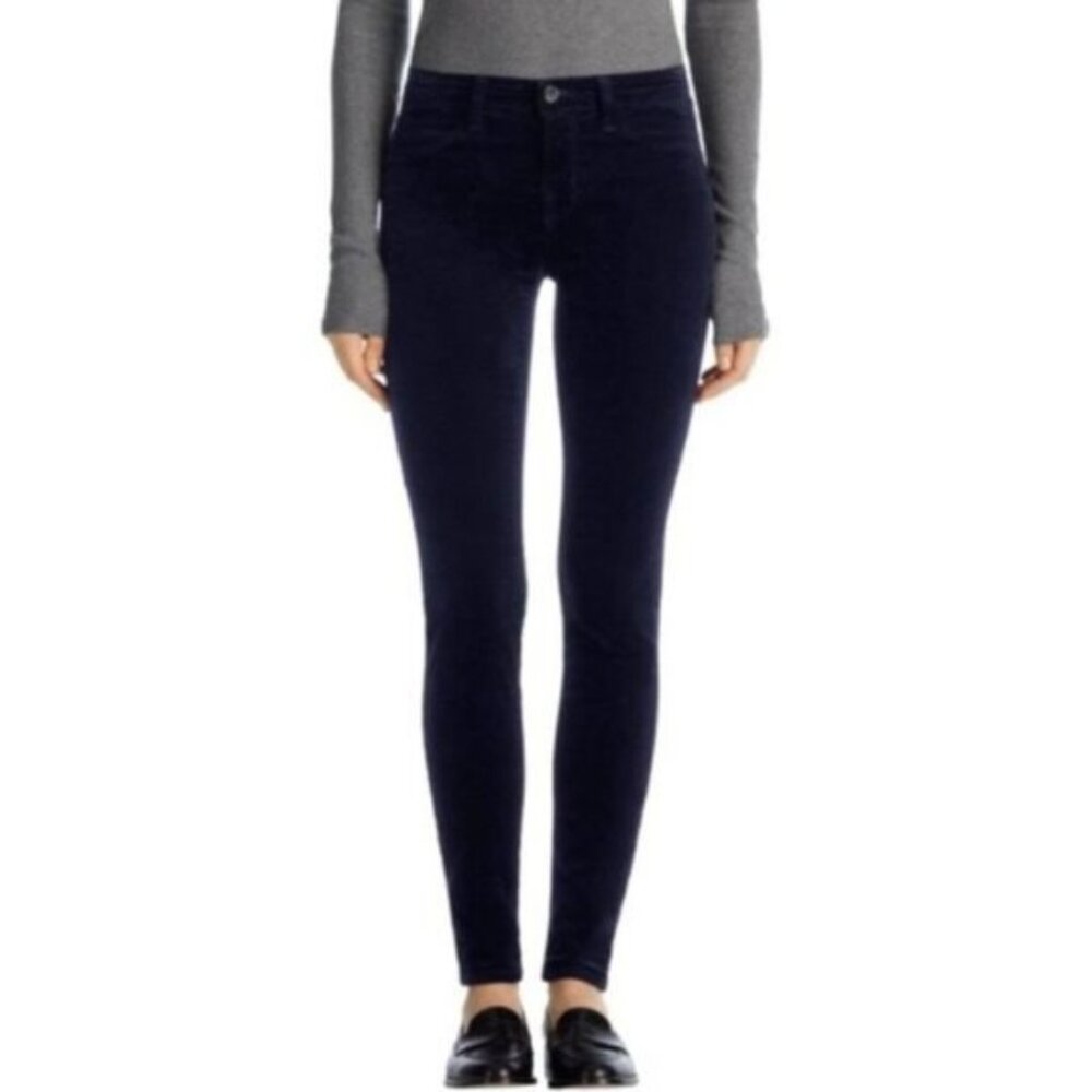 J Brand Black velvet skinny jeans plush size US 25